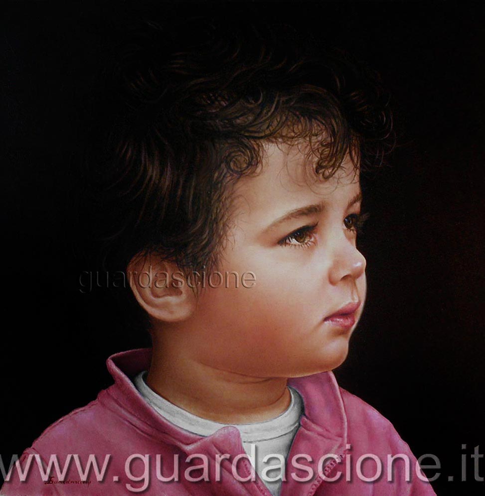 ritratti di bambini eseguiti a olio su tela da ritrattisti professionisti