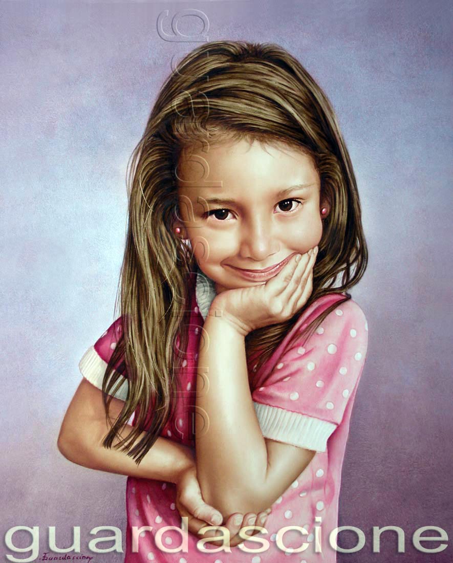 ritratti di bambini a olio su tela realizzati su commissione