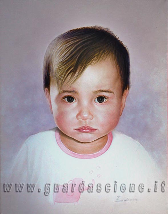 ritratti di bambini a olio su tela (30x40)