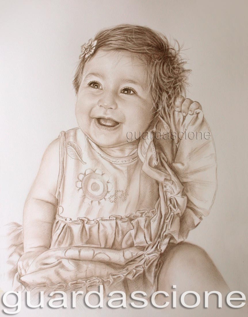 ritratto di bambina realizzato creato eseguito da foto