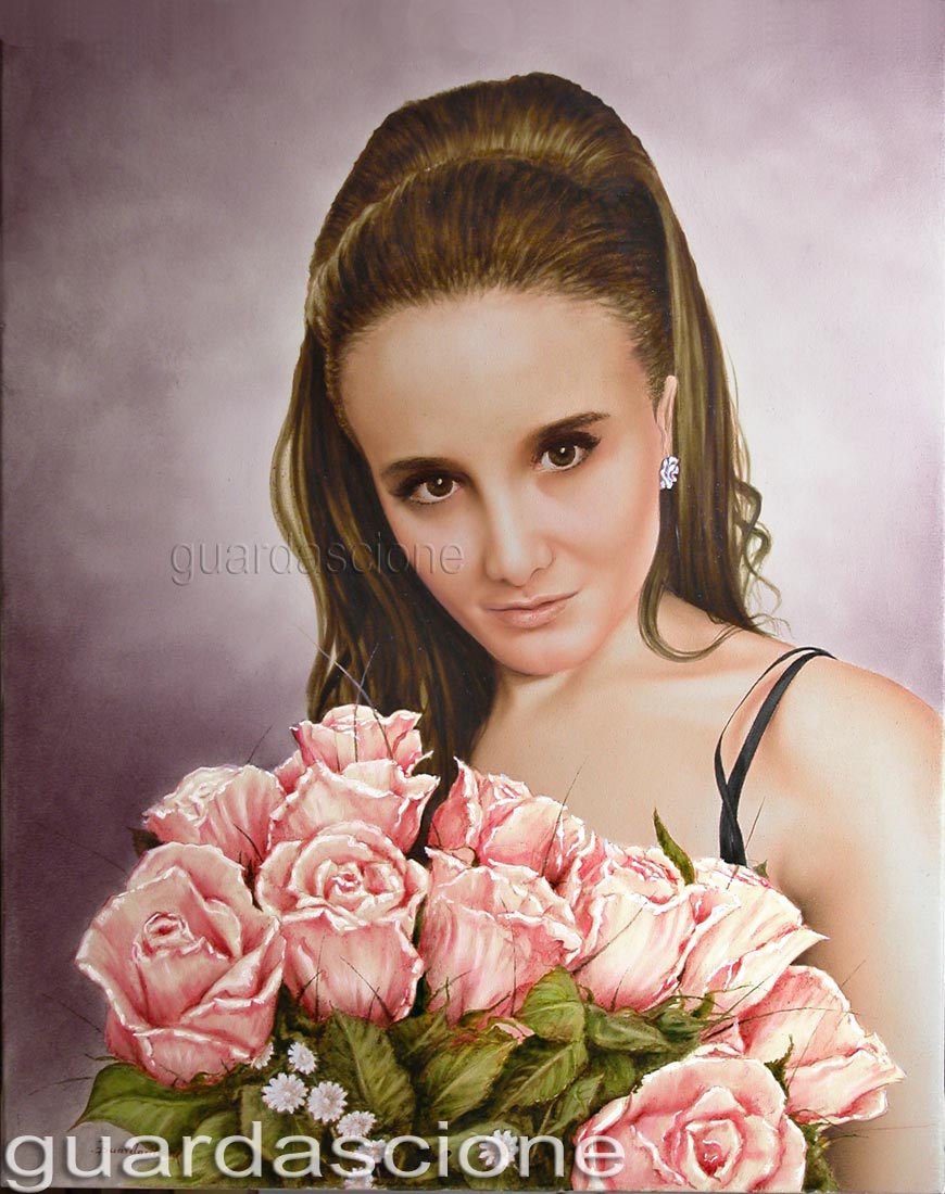 ritratto di signora con fiori